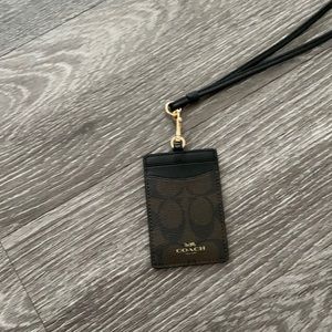 Coach Black and Brown Lanyard